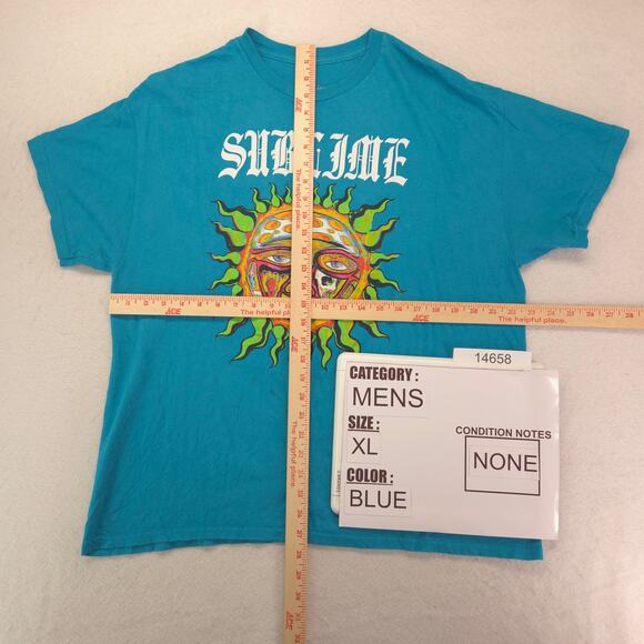 Sublime Band Short Sleeve Crew Neck Graphic Shirt Mens Size Extra Large XL Blue - Picture 5 of 9